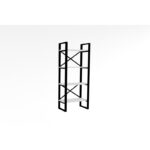 Βιβλιοθήκη Alaro άσπρο μαύρο χρώμα μελαμίνη και μέταλλο 66x30x150cm ed7589 - Image 3