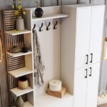 Έπιπλο εισοδου Viyana άσπρο μελαμίνη μεταλλικά πόδια 150x35x200εκ ed758 - Image 5