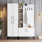 Έπιπλο εισοδου Viyana άσπρο μελαμίνη μεταλλικά πόδια 150x35x200εκ ed758 - Image 4