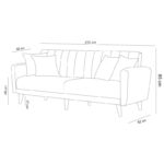 Καναπές κρεβάτι τριθέσιος Aqua πράσινο 210x85x82cm ed75 - Image 2