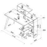 Γραφείο Loro καρυδί ανθρακί 141 8x60x121 4cm ed7611 - Image 2