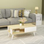 Τραπεζάκι σαλονιού Miele sapphire λευκό χρώμα μελαμίνη 90x40x45cm ed7690