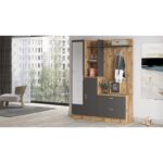 Έπιπλο εισόδου Dof atlantic pine ανθρακί μελαμίνη 140x36 8x181 8εκ ed76 - Image 5