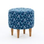 Σκαμπό Bari μπλέ ξύλινα πόδια 40x40x42εκ ed7702