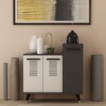 Παπουτσοθήκη Asimo ανθρακί λευκό 90x35x90 6cm μελαμίνη ed7703