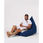 Πουφ Pyramid Big Bed σκούρο μπλε αδιάβροχο ύφασμα 145x35cm ed7708 - Image 3