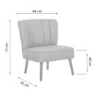 Πολυθρόνα Mona Tile Red 64x65x75cm ed7714 - Image 2