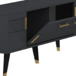 Έπιπλο tv Moda ανθρακί χρυσό χρώμα μελαμίνη 150x35x53 2cm ed7742 - Image 3