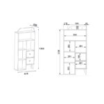 Βιβλιοθήκη Star atlantic pine μαύρο μελαμίνη 61 8x29 8x130εκ ed7764 - Image 2