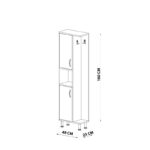 Ντουλάπι μπάνιου Grand άσπρο μελαμίνη 48x25x160εκ ed7801 - Image 5