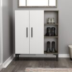 Ντουλάπι παπουτσοθήκη Viva καρυδί άσπρη μελαμίνη 90x32x105cm ed7819