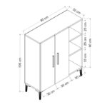 Ντουλάπι παπουτσοθήκη Viva καρυδί άσπρη μελαμίνη 90x32x105cm ed7819 - Image 2