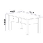 Τραπέζι σαλονιού Lisbon άσπρο μελαμίνη 90x50x41 8εκ ed7824 - Image 2