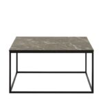 Τραπέζι σαλονιού Grid μαύρο μάρμαρο μελαμίνη μεταλλικό πλαίσιο 80x80x42εκ ed7826 - Image 3