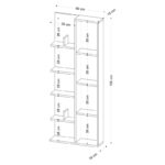 Βιβλιοθήκη Viva άσπρο μελαμίνη 60x18x150εκ ed7852 - Image 2