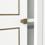 Ντουλάπα εξάφυλλη Ravenna άσπρη χρυσή μελαμίνη 210x47 2x194cm ed787 - Image 3