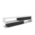 Έπιπλο τηλεόρασης Corso λευκό ανθρακί 160x35 3x38 6cm ed7885 - Image 3