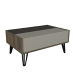 Τραπεζάκι σαλονιού Boulevard γκρι ανθρακί καρυδί 90x60x41 8cm μελαμίνη μέταλλο ed7896 - Image 5