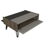 Τραπεζάκι σαλονιού Boulevard γκρι ανθρακί καρυδί 90x60x41 8cm μελαμίνη μέταλλο ed7896 - Image 4
