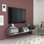 Έπιπλο tv Leni ανθρακί λευκό 150x29 6x45cm ed7983 - Image 5