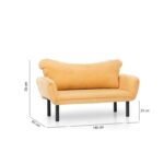 Διθέσιος Καναπές Κρεβάτι μέταλλο ύφασμα μουσταρδί 65x140x70 cm Chatto ed798 - Image 3