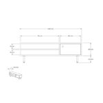 Έπιπλο τηλεόρασης Avila Sapphire Oak 120x30x38cm ed8027 - Image 2