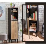 Βιβλιοθήκη Black μαύρο δρυς μελαμίνη 34x29x146εκ ed8035 - Image 2