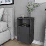 Κομοδίνο Vuoto ανθρακί χρώμα μελαμίνη 36x25 3x61 4cm ed8059 - Image 5