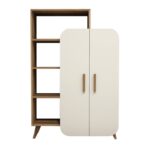 Βιβλιοθήκη Form καρυδί κρεμ μελαμίνη 90x32x132cm ed805 - Image 2