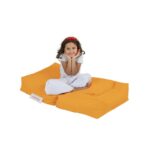 Πουφ Single Seat πορτοκαλί αδιάβροχο ύφασμα 65x40x50cm ed8119 - Image 2