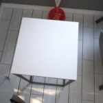 Βοηθητικό τραπέζι Pure άσπρη μελαμίνη μεταλλικά πόδια 35x62cm ed8141 - Image 4