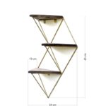 Ραφιέρα Fio καρυδί χρυσό ξύλο μεταλλικό πλαίσιο 34x13x45εκ ed8173 - Image 2