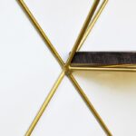 Ραφιέρα Fio καρυδί χρυσό ξύλο μεταλλικό πλαίσιο 34x13x45εκ ed8173 - Image 3