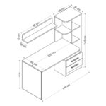 Γραφείο βιβλιοθήκη Alaska White μοριοσανίδα 120x60x74cm ed817 - Image 2