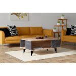 Τραπέζι σαλονιού Yuka καρυδί μελαμίνη 90x60x39 5εκ ed818