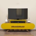 Έπιπλο τηλεόρασης Rose καρυδί κίτρινο 145x36 8x49 8cm ed821 - Image 4