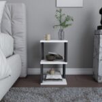 Κομοδίνο Carter ανθρακί άσπρη μελαμίνη 29 6x29 6x49 4cm ed8228