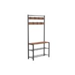 Έπιπλο εισόδου Kia δρυς μελαμίνη μεταλλικό πλαίσιο 86x30x172εκ ed825 - Image 4