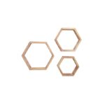 Ραφιέρα τοίχου σετ ξύλινη καρυδί Ares 31x31cm ed8311 - Image 4