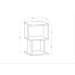 Κομοδίνο Carter ανθρακί άσπρη μελαμίνη 29 6x29 6x49 4cm ed8397 - Image 2