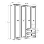 Ντουλάπα ρούχων Sesami 140x52x185cm άσπρη μελαμίνη ed8463 - Image 2