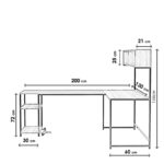 Γραφείo Mentre καρυδί χρώμα μελαμίνη μέταλλο 200x60x72cm ed84 - Image 5
