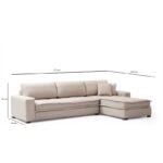 Barca γωνιακός καναπές μπεζ ύφασμα 190x323x94x85cm ed8546 - Image 2