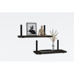 Ραφιέρα τοίχου Lama ανθρακί μελαμίνη 40x15cm ed8560 - Image 3