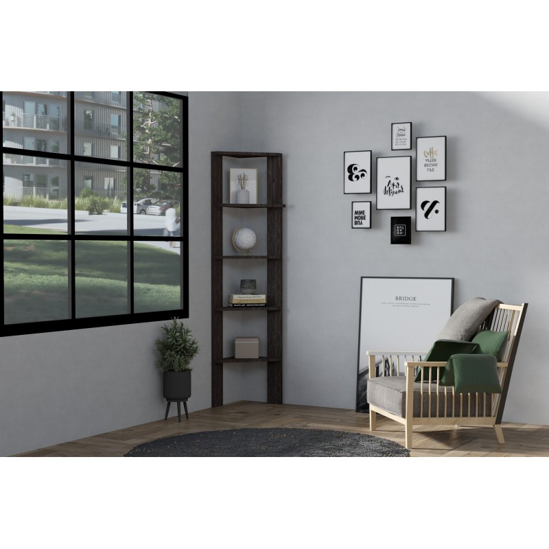 8595_0-800x800 Βιβλιοθήκη Goreme ανθρακί μελαμίνη 45x30x160εκ ed8595 - Image 1