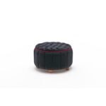 Σκαμπώ πουφ Jasmin μαύρο 65x42cm ed8690 - Image 3