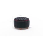 Σκαμπώ πουφ Jasmin μαύρο 65x42cm ed8690 - Image 2