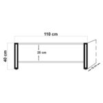 Τραπέζι σαλονιού Cosmo Atlantic Pine μελαμίνη μέταλλικό πλαίσιο 110x40x70εκ ed86 - Image 2