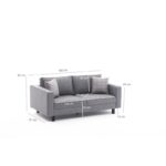 Καναπές διθέσιος Kale γκρι 180x91x83cm ed8716 - Image 2