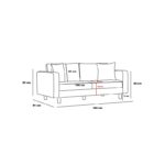 Καναπές διθέσιος Berlin κρεμ μαύρο 180x91x83cm ed8744 - Image 4